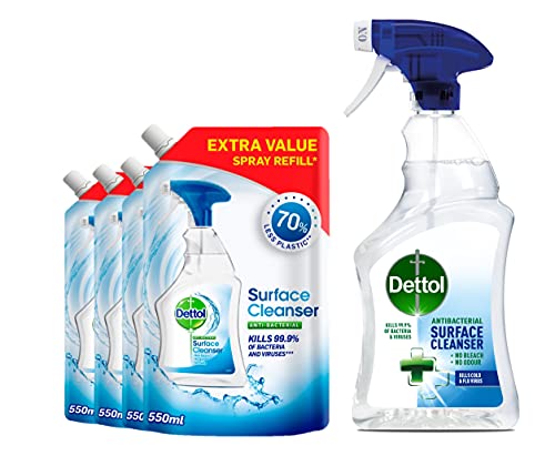 Dettol - Antibacterial Surface Cleanser Spray 750ml + 4 x 550ml Surface Cleanser Refills