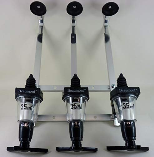 Bar Essentials 3 x Bottle Wall Fixing Bottle Bracket & 3 x 35ml Optic Set