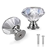 Trusir 10 Pack Crystal Knobs - Dresser & Drawer Diamond Glass Knobs Pull 30mm for Kitchen, Bathroom Cabinet