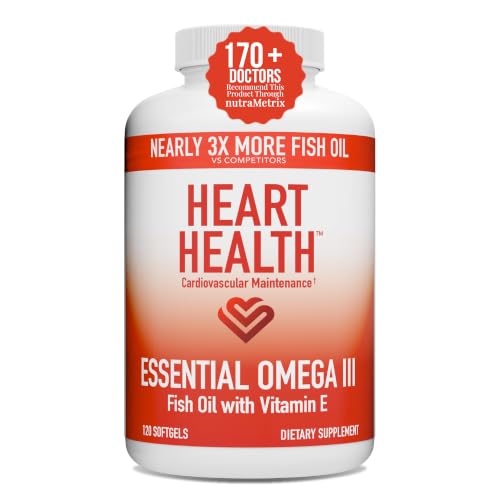 Heart Health Omega III Fish Oil with Vitamin E, 60 Softgels