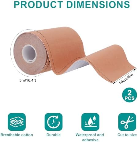 2 Rolls Tattoo Cover-up Tape, 5m/16.4ft Cuttable Water-Resistant & Sweat-Resistant Waterproof Tattoos Cover-up Makeup Patches Skin Concealer Bandage for Scars Birthmarks (Light Skin Tone) - 1