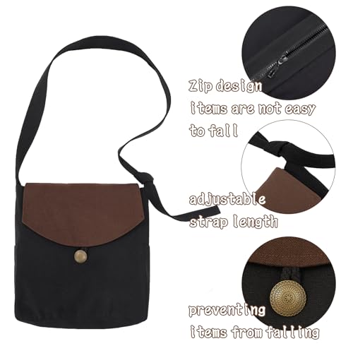 Image of FURPHI Renaissance Canvas Shoulder Bag Medieval Satchel Bag for Men Women (A)