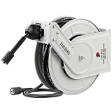 Tool Daily Retractable Pressure Washer Hose Reel, 1/4” x 60 FT Heavy Duty Power Washer Reel with Hose, Auto-Rewind, Wall/Floor Mounted, 3600 PSI