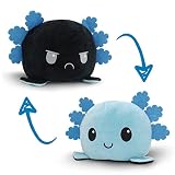 ajolote albino 【Diseño de Doble Cara】: Este reversible ajolote peluche kawaii tiene un diseño único de dos colores de doble cara, que es súper suave y fácil de voltear,con diferentes colores y expresiones para expresar su estado de ánimo fácilmente.