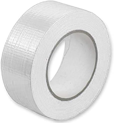 Right Pack 1 x Premium Roll White Duct Tape 48mm x 50m (2), Strong Heavy Duty Waterproof Cloth Gaffer Gaffa Book Binding Indoor Outdoor