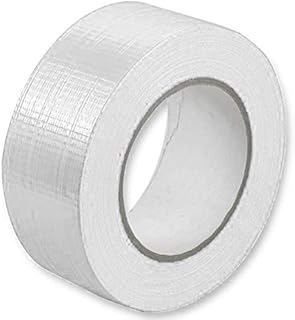 Right Pack 1 x Premium Roll White Duct Tape 48mm x 50m (2), Strong Heavy Duty Waterproof Cloth Gaffer Gaffa Book Binding Indoor Outdoor