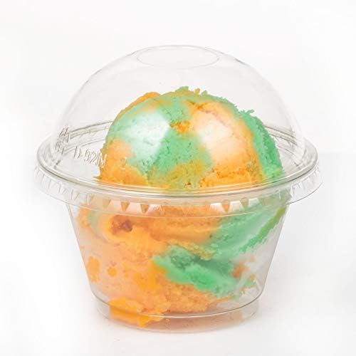 Golden Apple, 7 oz Clear Plastic Dessert Cups, Parfait Cups with Dome lids No Hole 30sets