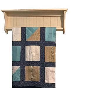 Towel Rack with Shelf Blanket and Quilt Hanger Rustic Blanket and towel Holder