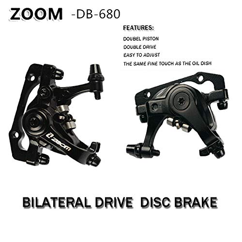 Bucklos Mountain Bike Mechanical Disc Brake Caliper With Adapter, Mtb Dual Piston Line Pulling Brakes Aluminum Alloy Calipers Front +Rear With Brake Pads For Road Bike, Mountain Bike #TOP2