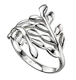 schöner massiver Wickelring in Blattoptik, die Blätter sind vorne aber fest verbunden, so dass der Ring genug Stabilität hat