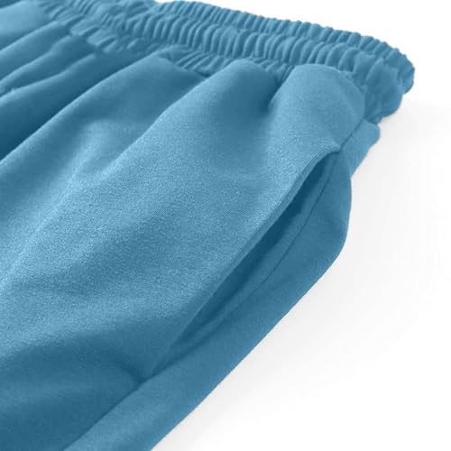 Calça de moletom feminina de perna larga, cintura alta, apertada, calça de treino casual para menina