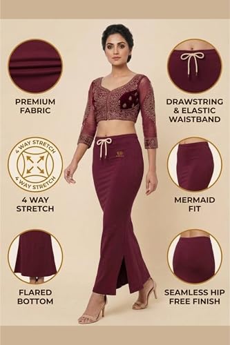 Image of Women's Saree Shapewear - Slim Fit Stretchable Petticoat for Sarees | Comfortable Waistband | Body Shaping Underskirt