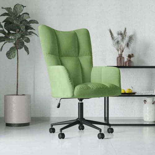 Mokuyary Fauteuil relax en velours vert clair avec accoudoirs, fauteuil de télévision, fauteuil à oreilles, pour salon, chambre à coucher, bureau