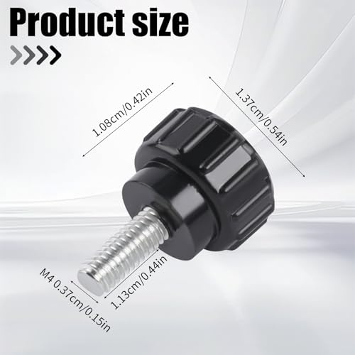 10 Pcs M4 x 10 mm Thumb Screws Monitor Mount Screws Carbon Steel Threaded Knurled Thumbscrew, Screw Carbon Steel Clamping Knobs Grip Thumb Screw Mounting - Thumbnail 2