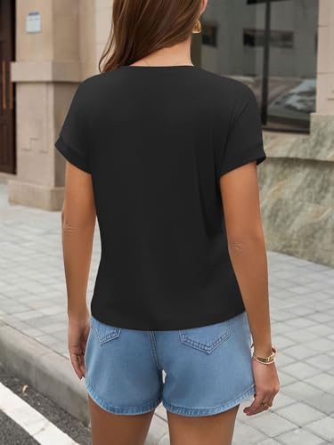 Image of UNCLECAT Womens Crop Tops Loose Fit Cap Short Sleeve Summer Tee