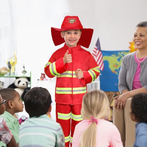 LOYO Kids Role Play Dress Up Clothes for 3-8 Years Old Play, 4 Sets Astronaut/Doctor/Fireman/Construction Costume for Kids And Toddlers Boys Halloween Costumes3