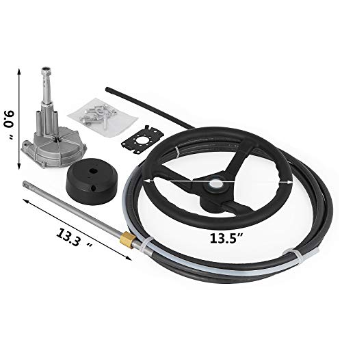 image for Bestauto Outboard Steering System 14' Outboard Steering Kit 14 Feet Bo