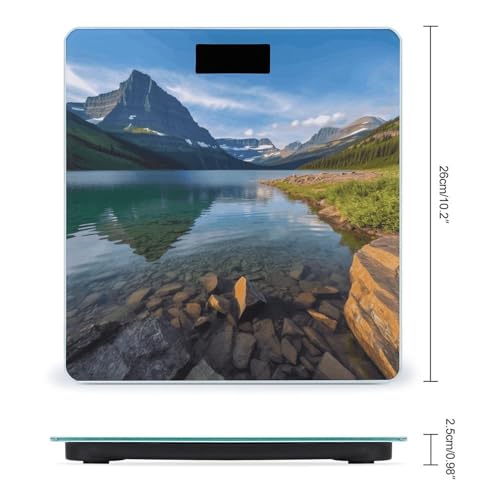 Báscula digital para baño con vidrio templado y pantalla LCD miniatura 2