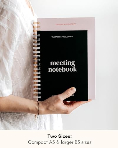 Lamare Meeting Notebook for Work Organization – Perfect Work Notebook for Note Taking, Meeting Planner and Office Supplies for Men & Women