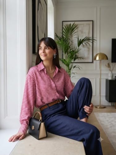 Image of OOMPH! Women's Printed Shirt | Full Sleeves | Collared Neck | Curved Hem | Casual Shirt for Women