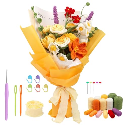 Generic - Kit de crochet de fleurs, kit de crocheting de fleur, kit de crochet coloré pour débutants pour adultes, kit d'art et d'artisanat amusant, fournitures d'artisanat portable pour Noël, année
