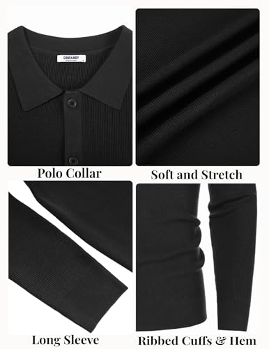 COOFANDY Mens Knit Pullover Sweater Long Sleeve Casual Sweater Open Front Ribbed Sweater 6