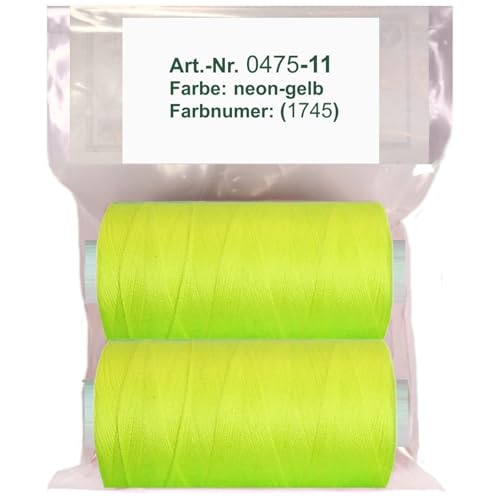 Miniatura 2 de Yline - 1000 M 2 Bobinas Hilo De Coser Para Máquina De Coser, Hilo De Poliéster, Syngarn Allesnäher, 0475-11 Neón - Amarillo