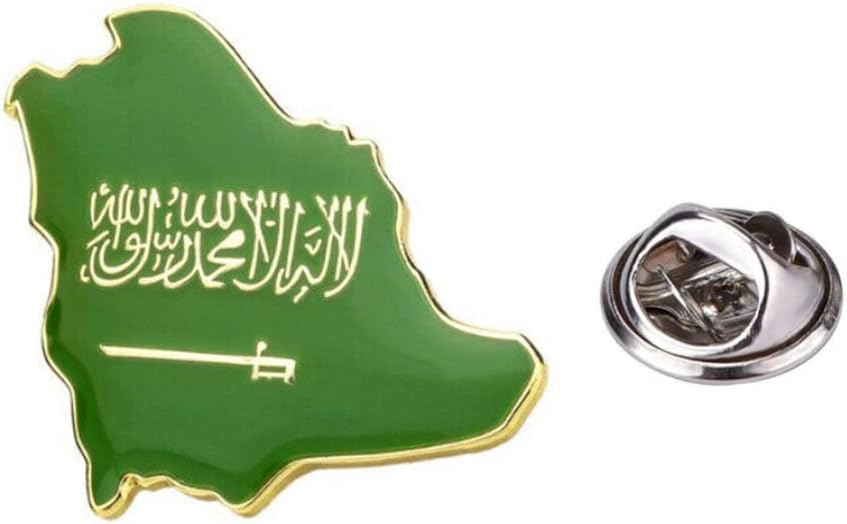 Saudi Arabia Country Shape Badge Flag Brooch – National Enamel Lapel Pin 2.3 x 2.3 cm – Saudi National Day, Heritage, and Identity Symbol