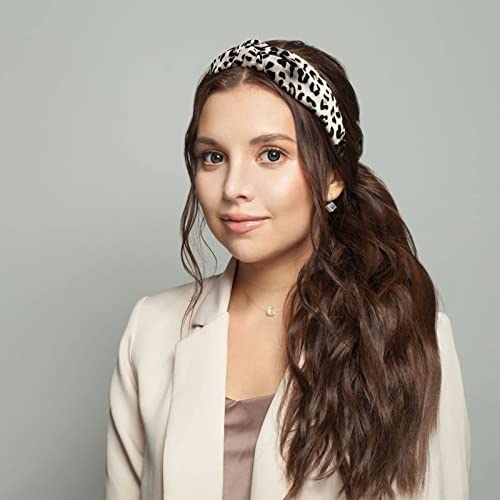 Ondder 10 Pcs Leopard Headbands For Women Cheetah Knotted Headbands Fashion Top Knot Headband For Women Girls Head Bands Leopard Hair Accessories For Women Girls #TOP3