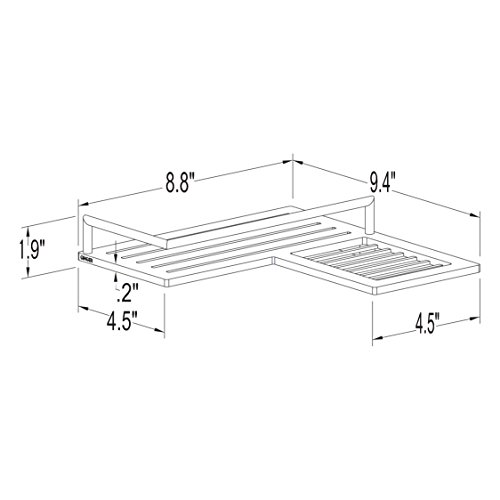 Ginger 28504R/Sn Surface Wall Mounted Combination Soap And Toiletry Corner Shower Shelf, Right, Satin Nickel #TOP1