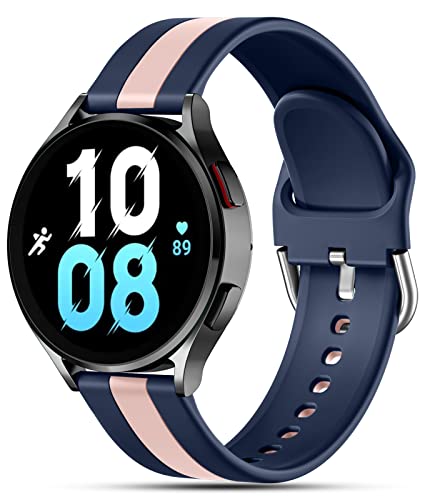 Designer Sport Bands Compatible with Samsung Galaxy Watch 4 & 5 Band 40mm 44mm/Galaxy Watch 5 Pro Band 45mm/Galaxy Watch 4 Classic, 20mm Soft Silicone Wristband for Samsung Active 2 Watch Bands, Small