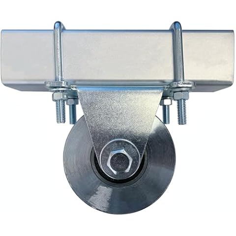 WARMWU 4” Slide Gate V Groove Wheels Double Bearing Solid Steel for Inverted V Track Supports Up to 3500lbs – Bolted Mount, No Welding Cover