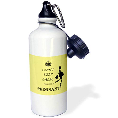 3dRose Unisex Cant Keep Calm Due Im Pregnant, botella de agua, de 23 onzas (wb_210365_1), multicolor