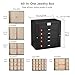 Frebeauty Large Jewelry Box,6-Tier PU Leather Jewelry Organizer,Multi-functional Storage Case with Mirror,Accessories Holder with 5 Drawers for Necklace Bracelets Watches(Black)