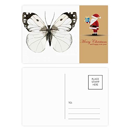 Cartes postales Papillon ailes blanches foncées Père Noël en impression premium de haute qualité