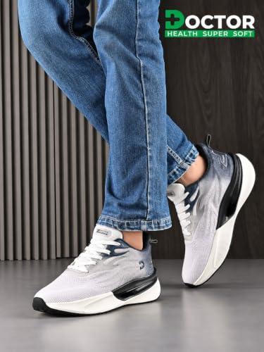 Image of DOCTOR HEALTH SUPER SOFT Men's Running Shoes | Lightweight Sports Shoes with Responsive Cushioning | Breathable Mesh Upper & Grip Outsole | Comfortable Walking, Running, Gym, Training & Casual Shoes