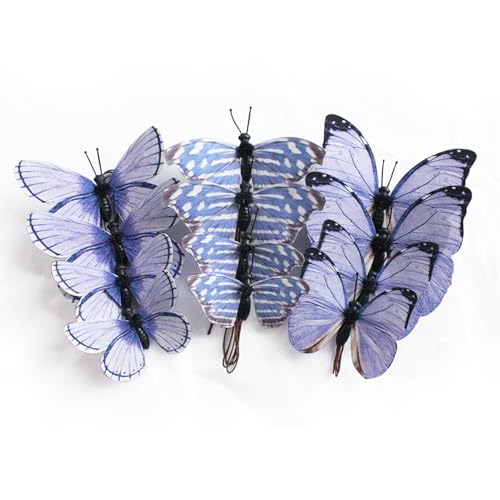 naudassods Artificial 3D Decorative Butterflies, Highly Decorative, Suitable for Weddings, Parties, and Children's Rooms,Creative Home Decor for All Seasons (purple06)