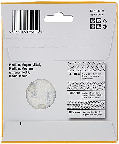 Dewalt DT3105-QZ DT3105-QZ-Discos para lijadoras rotorbitales de 125 mm, Colour, Size