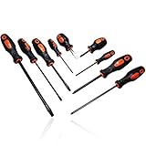 9 Piece Rubber Handle Screwdriver Set - Phillips and Flat Head Screwdrivers