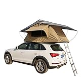 [Großer Platz für 2 Personen] Maximale Belastung, das Dachzelt ist groß genug für 2 Erwachsene in voller Größe. Kommt mit 6,1 cm dicker, 240 x 139,7 cm hochdichter, feuerfester Schaumstoff-Matratze. Einfach aufzubauen und abzubauen; robuste PVC-Abdeckung hält das Zelt trocken und frei von UV-Strahlen, wenn es nicht in Gebrauch ist