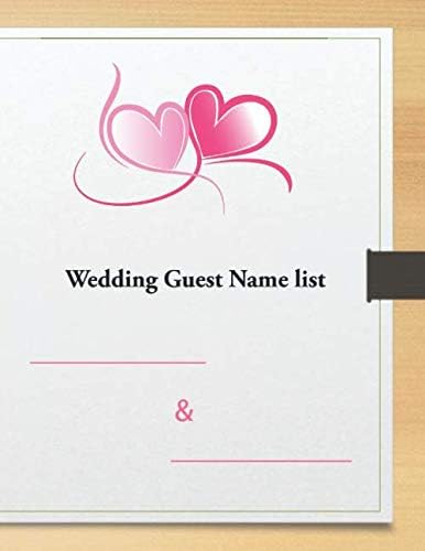 notebook , Guest name list: Wedding Guest name list , Love Hearts Logo ,blank notebook ,guest list by name ,guest teacher name list