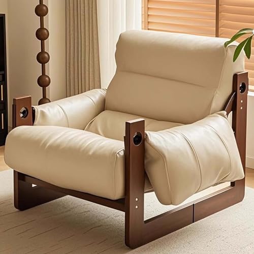FGYAHOKN Sillon con Reposapies para Salón, Sillón Comedor Tapizado, Sillon De Lectura con Asiento Grande, Silla Relax En Piel, Sofá 1 Plaza para Dormitorio Sala De Estar Oficina