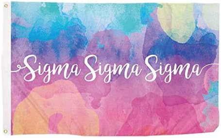 Sigma Sigma Sigma Water Color Sorority Flag Greek Letter Banner Large 3 feet x 5 feet Sign Decor Tri-Sigma (Flag - Water Color)