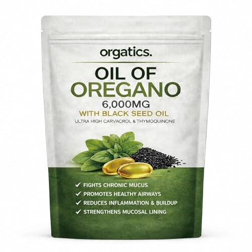 orgatics Oregano & Black Seed Softgels with Cold-Pressed Black Seed and MCT Non-GMO Gluten Free