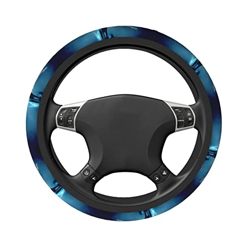 Midnight Wolf Steering Wheel Cover Protector Car Accessories For Women Men 15 Inch Auto Universal Non-Slip Interior Decor #TOP3