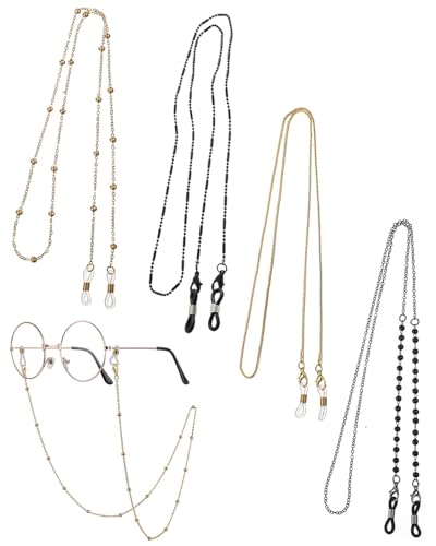 FUGLUS 4 Pezzi Catena di Occhiali Metallo Catenelle per Occhiali