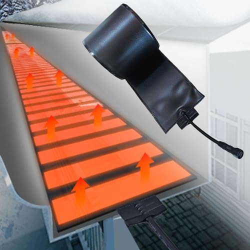 Heated Roof Snow Melting Mats, 50℃ De-Icing Kit with 5FT Cord, 150cm (59.05in) Winter Ice Dam Protection, Prevent Roof Leaks & Snow Buildup Efficiently