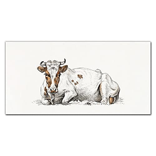 Impression sur verre acrylique 100x50 lavable et anti-UV motif vache