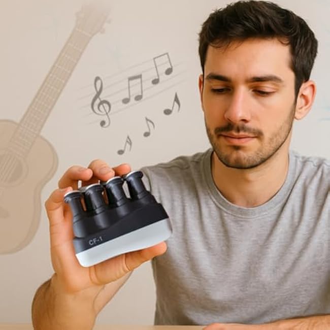 TrainFlex Pro Finger Exerciser ¨C Grip Strength Trainer, Finger Strength Trainer for Grip Strength Training for Finger,Speed, Precision, Dexterity & Recovery, Musicians, Climbers