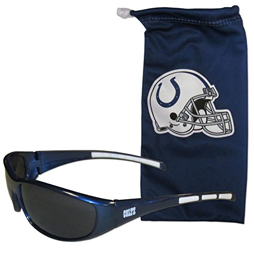 Siskiyou Sports NFL Indianapolis Colts Adult Sunglass and Bag Set, Blue, One Size (2FSG050EB)